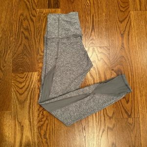 Lululemon Make a Move high waisted leggings heathered grey with mesh size 8